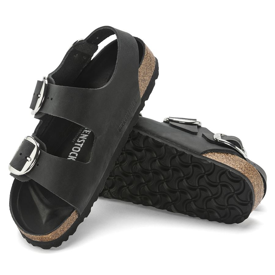 Milano Big Buckle black, Oiled Leather - Calz. Stretta Birkenstock | 1024953X
