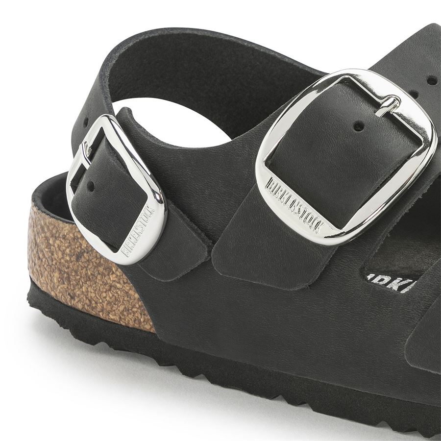 Milano Big Buckle black, Oiled Leather - Calz. Stretta Birkenstock | 1024953X