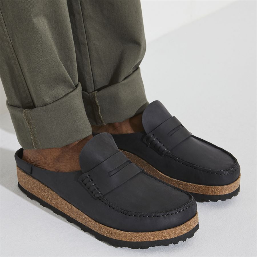 Naples black, Oiled Leather - Calz. Stretta sabot da uomo Birkenstock | 1025041X