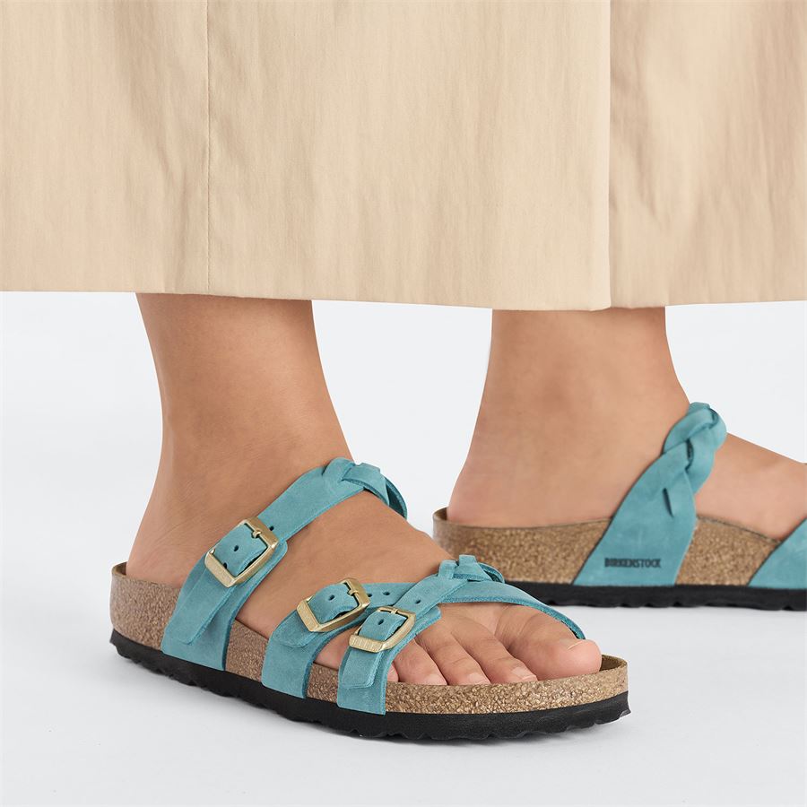 Franca Braided biscay bay, Oiled Leather - Calz. Stretta Birkenstock | 1026305X