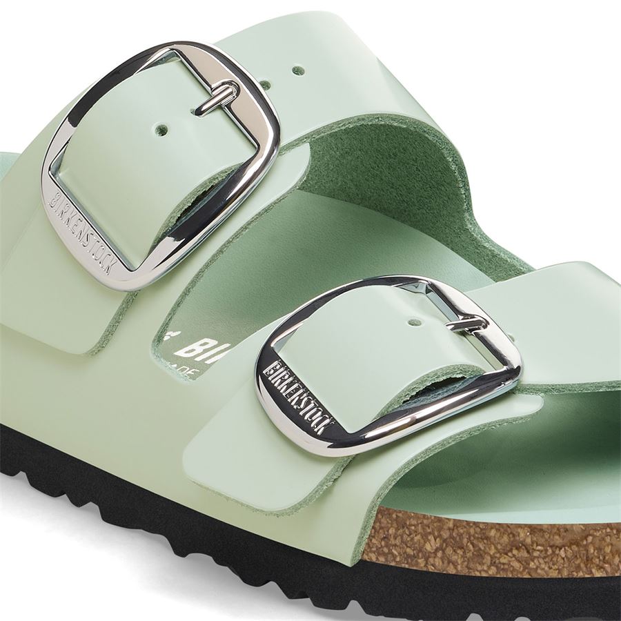 Arizona Big Buckle shine surf green, Natural Lea - Calz. Stretta ciabatta da donna Birkenstock | 1026495X