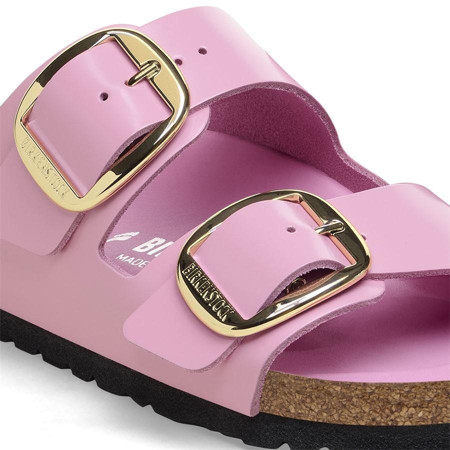 Arizona Big Buckle shine fondant pink, Natural Lea - Calz. Stretta ciabatta da donna Birkenstock | 1026532X
