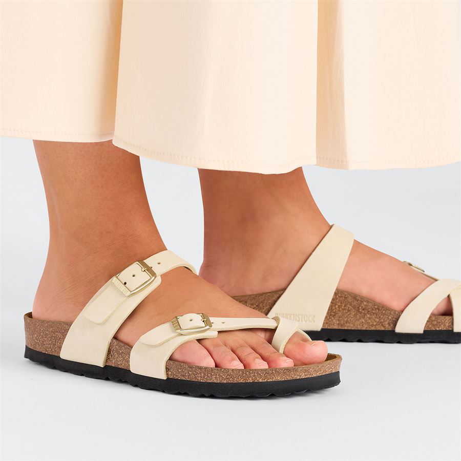 Mayari ecru, Nubuck Leather - Calz. Normale ciabatta da donna Birkenstock | 1026565X