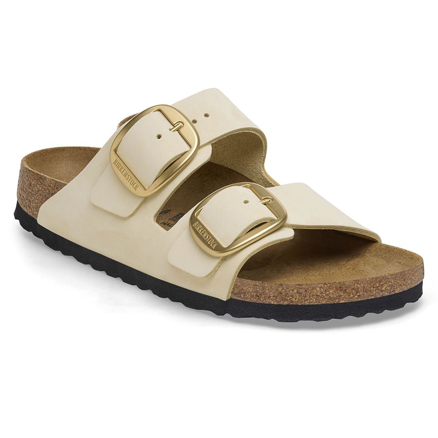 Arizona Big Buckle ecru, Nubuck Leather - Calz. Stretta Birkenstock | 1026585X