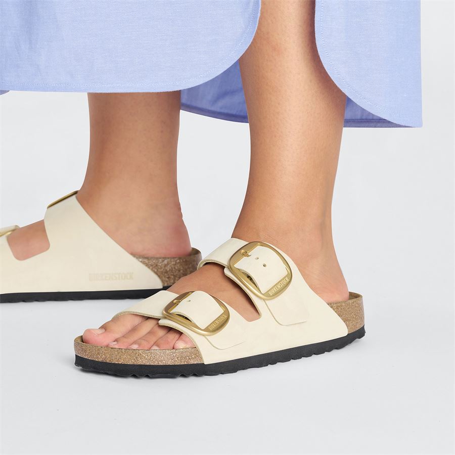 Arizona Big Buckle ecru, Nubuck Leather - Calz. Stretta Birkenstock | 1026585X