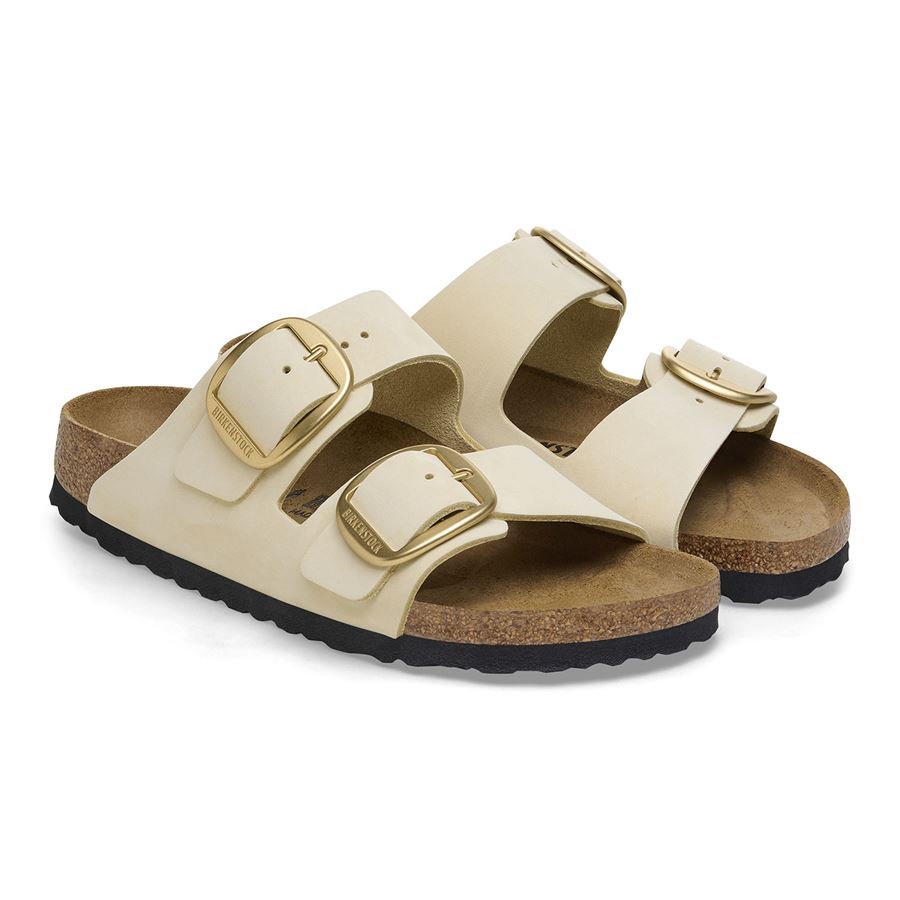 Arizona Big Buckle ecru, Nubuck Leather - Calz. Stretta Birkenstock | 1026585X