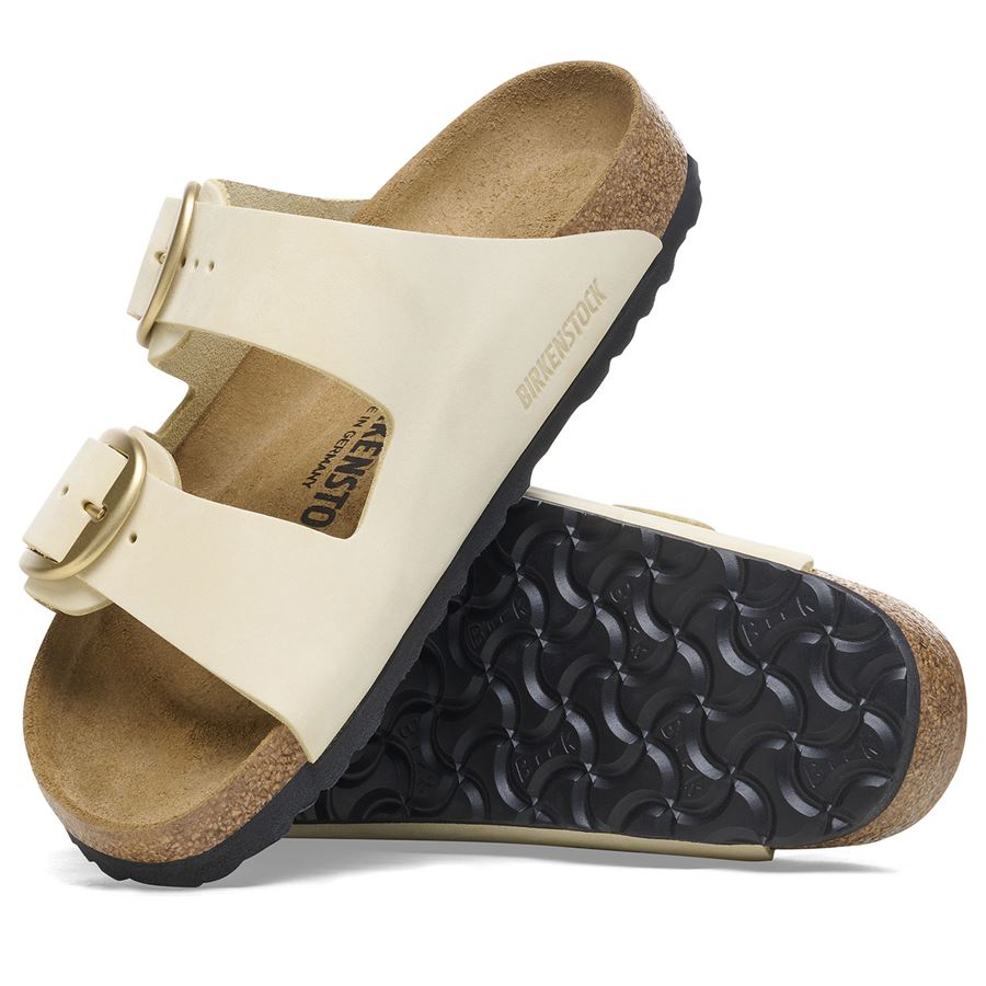 Arizona Big Buckle ecru, Nubuck Leather - Calz. Stretta Birkenstock | 1026585X