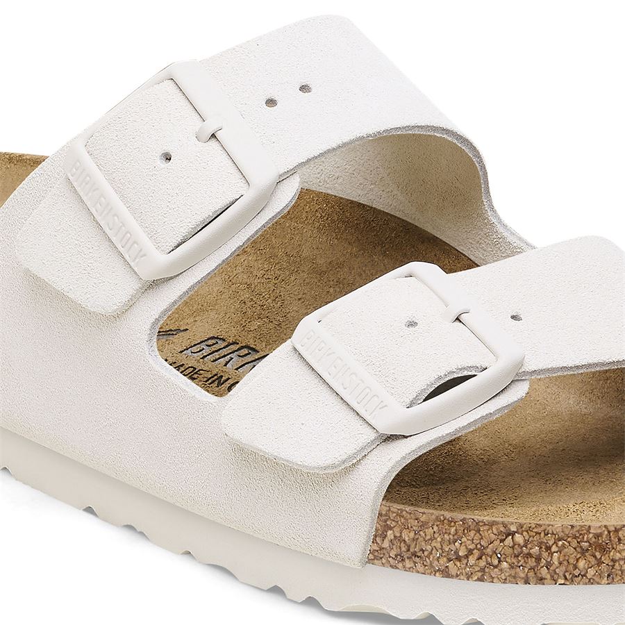 Arizona antique white, Suede Leather - Calz. Stretta ciabatta da donna Birkenstock | 1026842X