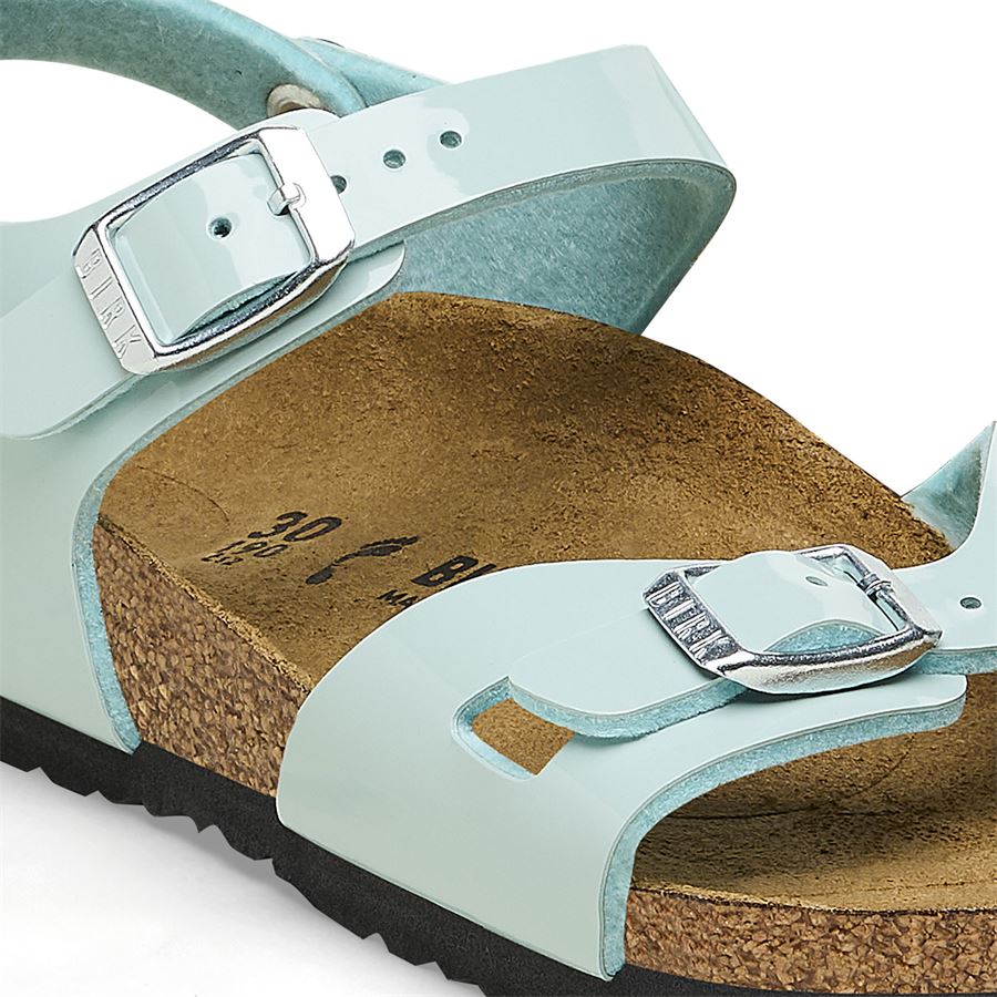Rio Kids surf green, Birko Flor Patent - Calz. Stretta sandalo da bambina Birkenstock | 1026870XX