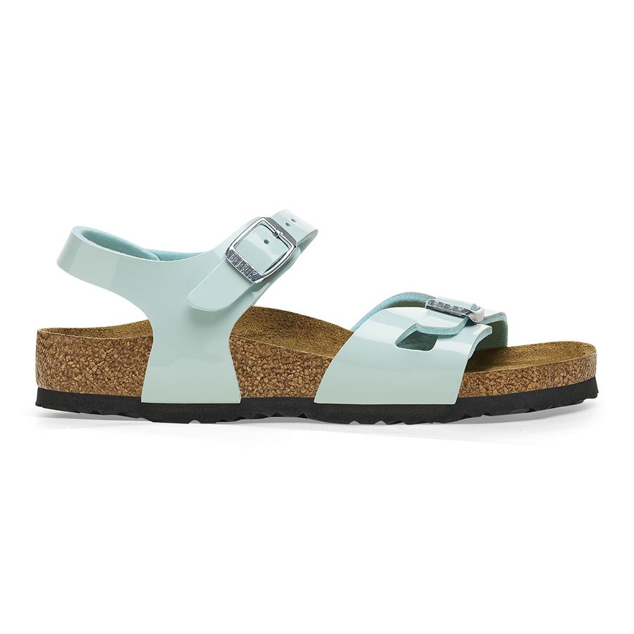 Rio Kids surf green, Birko Flor Patent - Calz. Stretta sandalo da bambina Birkenstock | 1026870XX