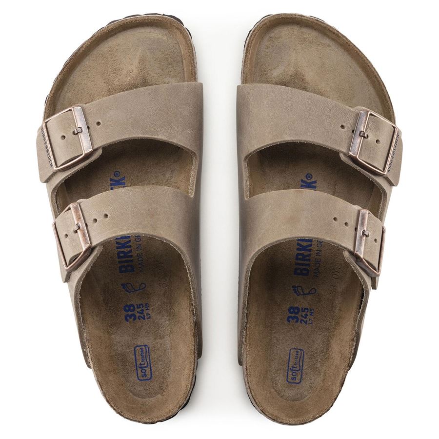 Arizona SFB tabacco brown, Oiled Leather - Calz. Stretta ciabatta unisex  uomo donna Birkenstock | 552813X
