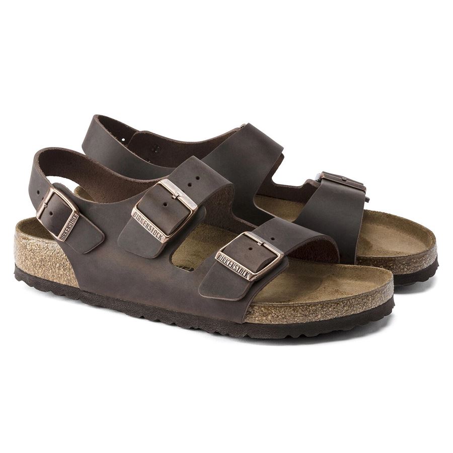 Milano habana, Oiled Leather - Calz. Stretta Birkenstock | 034873X