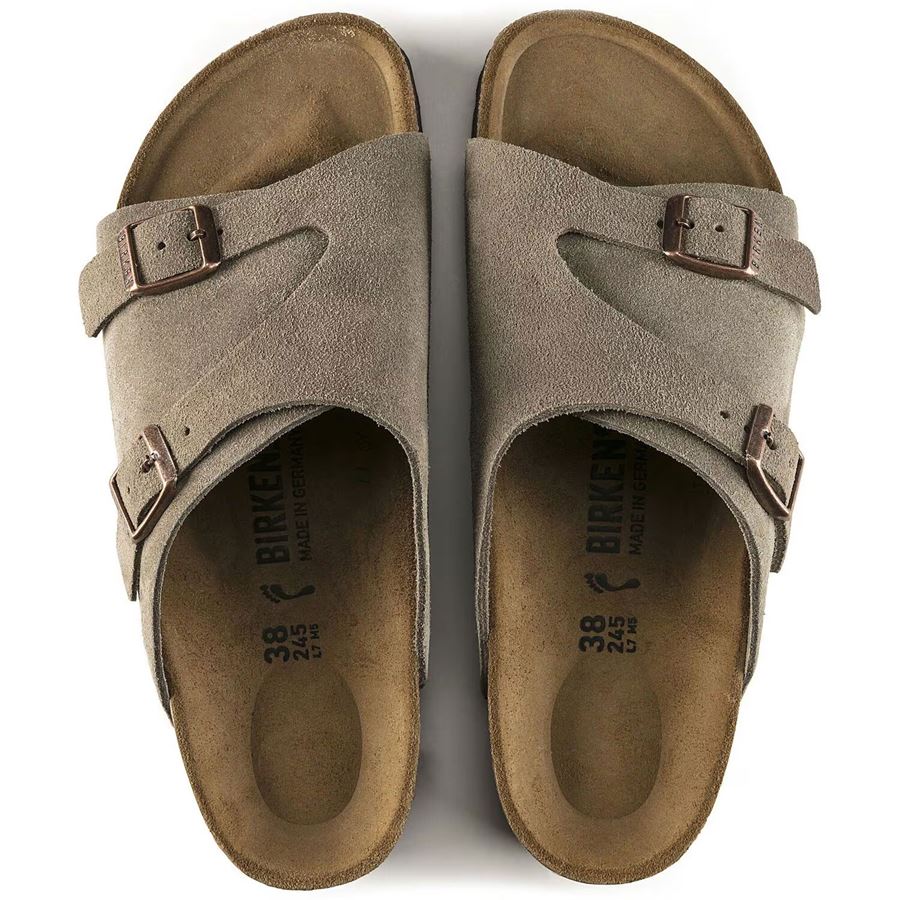 Zurich Taupe, Suede Leather - Calz. Stretta Ciabatta Unisex Uomo Donna Birkenstock | 050463X
