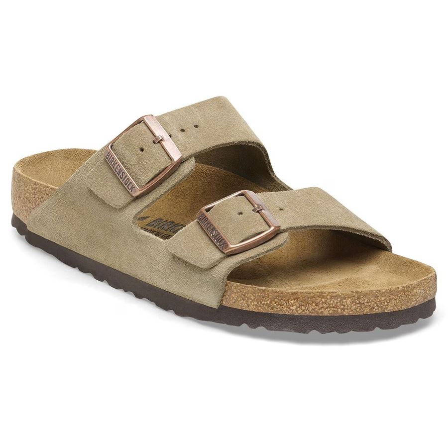 Arizona Taupe, Suede Leather - Calz. Stretta ciabatta unisex uomo donna Birkenstock | 051463X
