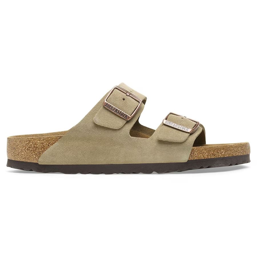 Arizona Taupe, Suede Leather - Calz. Stretta ciabatta unisex uomo donna Birkenstock | 051463X