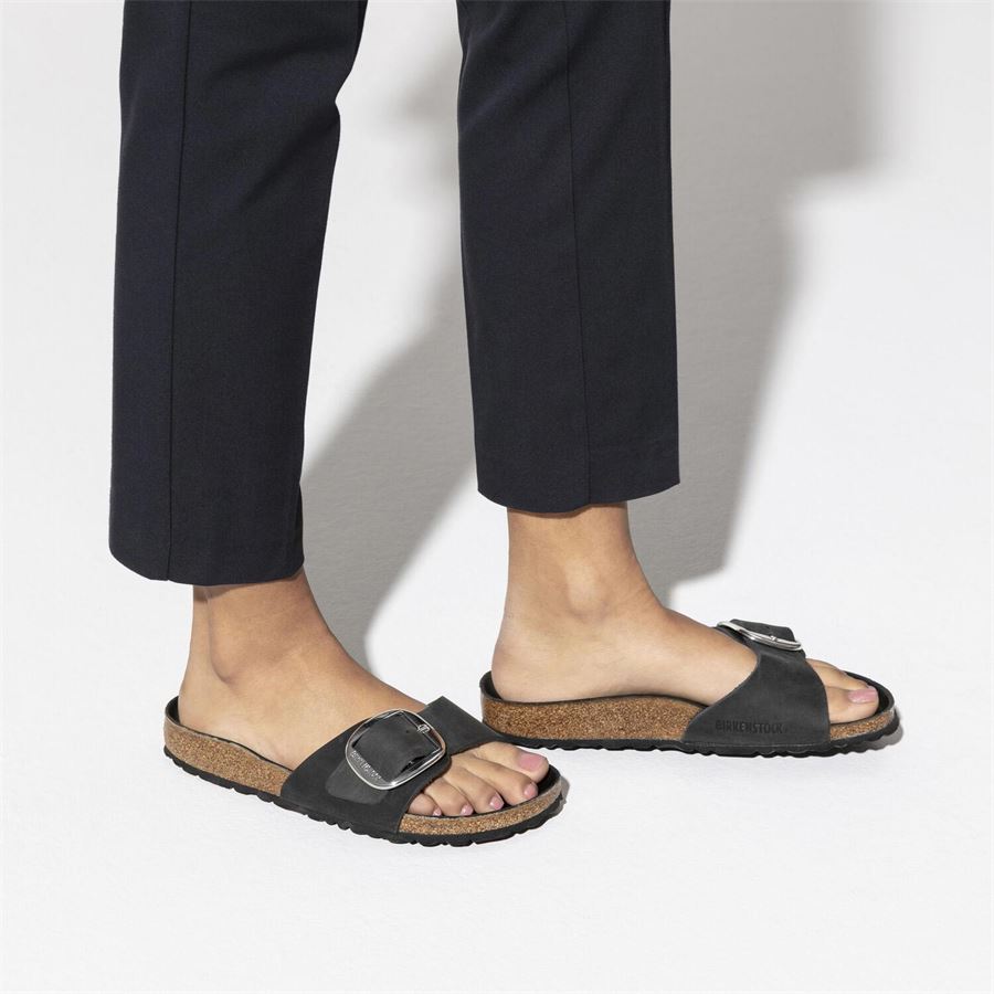 Madrid Big Buckle black, Oiled Leather - Calz. Stretta Birkenstock | 1006523X