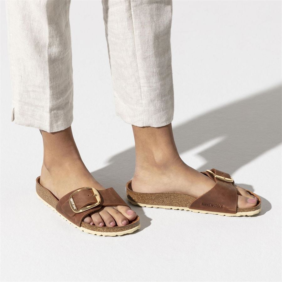 Madrid Big Buckle cognac, Oiled Leather - Calz. Stretta Birkenstock | 1006525X
