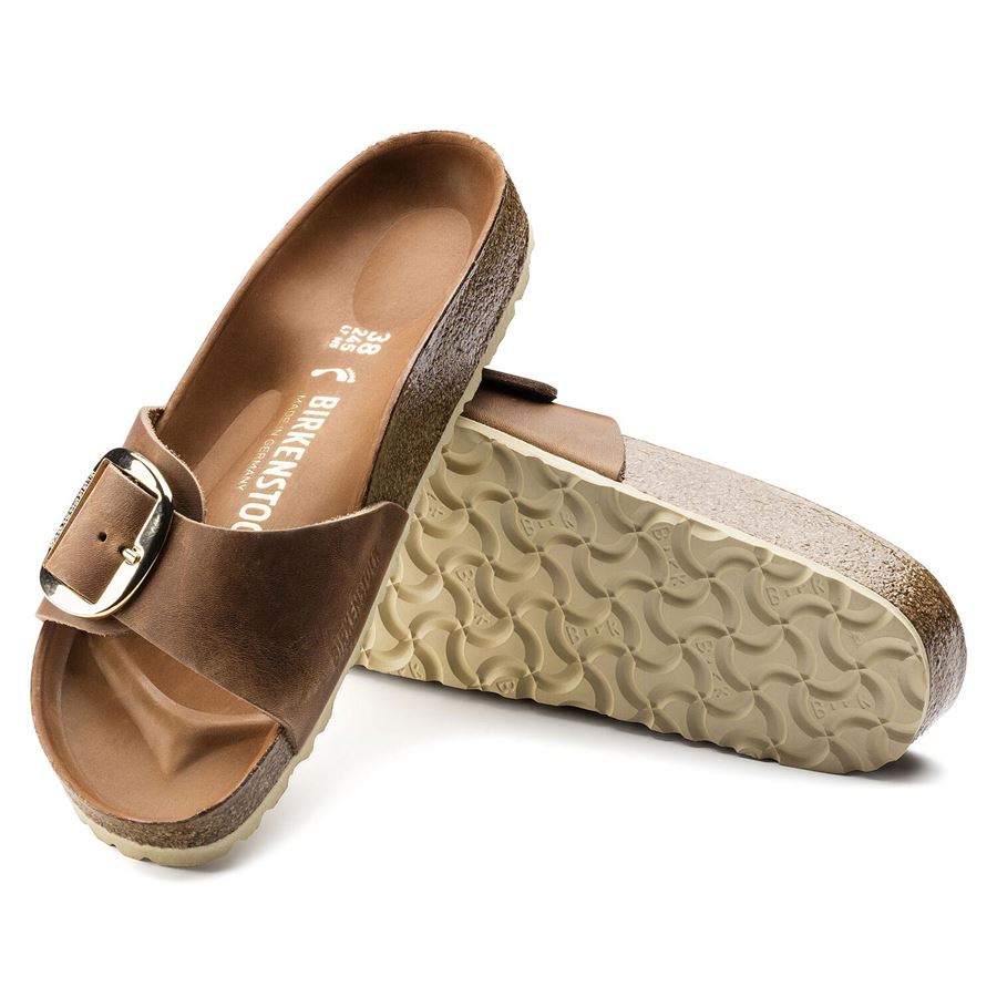 Madrid Big Buckle cognac, Oiled Leather - Calz. Stretta Birkenstock | 1006525X
