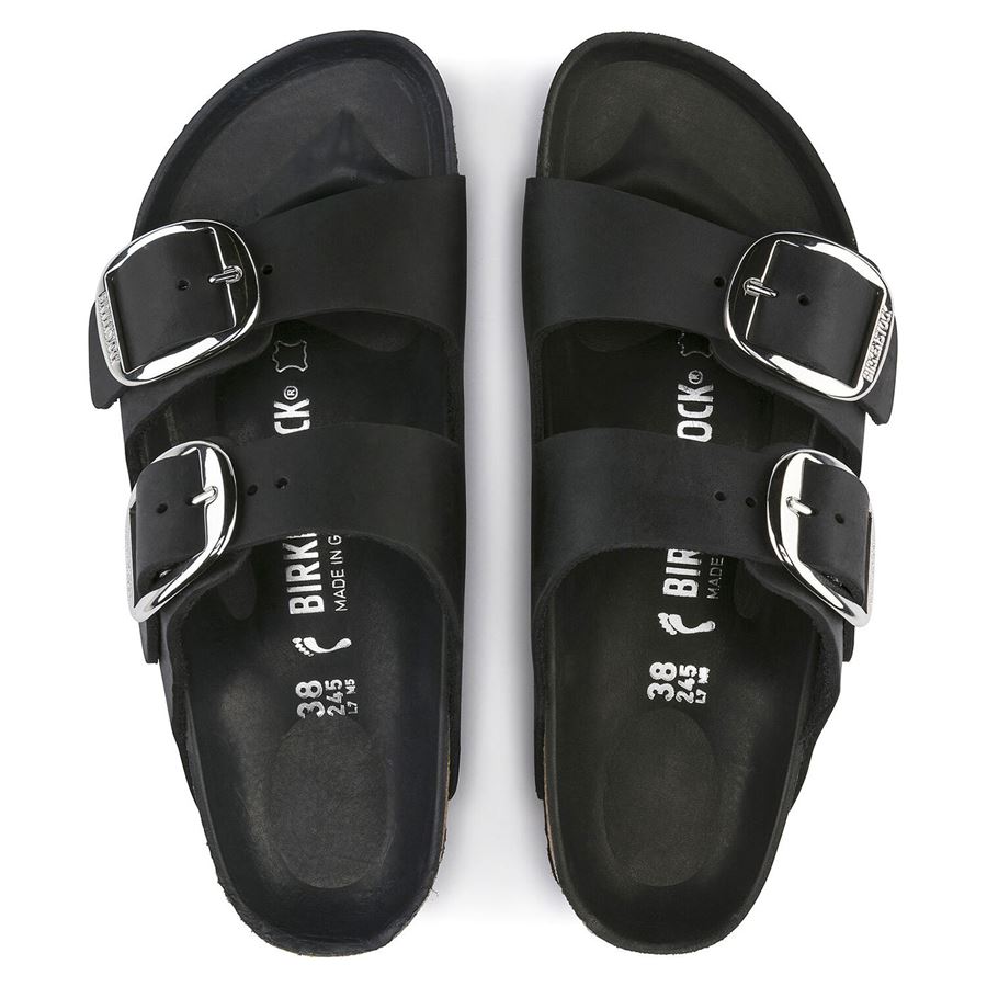 Arizona Big Buckle black, Oiled Leather - Calz. Stretta ciabatta da donna Birkenstock | 1011075X