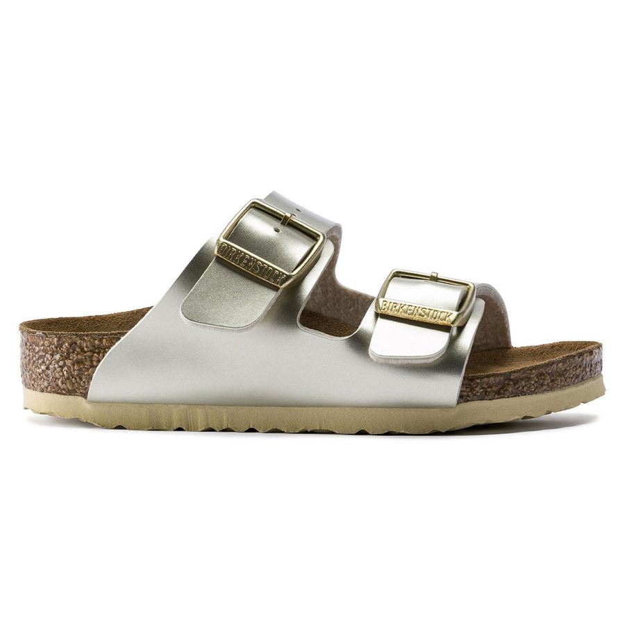 Arizona Kids electric metallic gold, Birko Flor - Calz. Stretta ciabatta da bambina Birkenstock | 1014841X