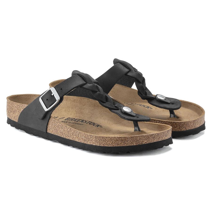 Gizeh Braided black, Oiled Leather - Calz. Normale Birkenstock | 1021349X