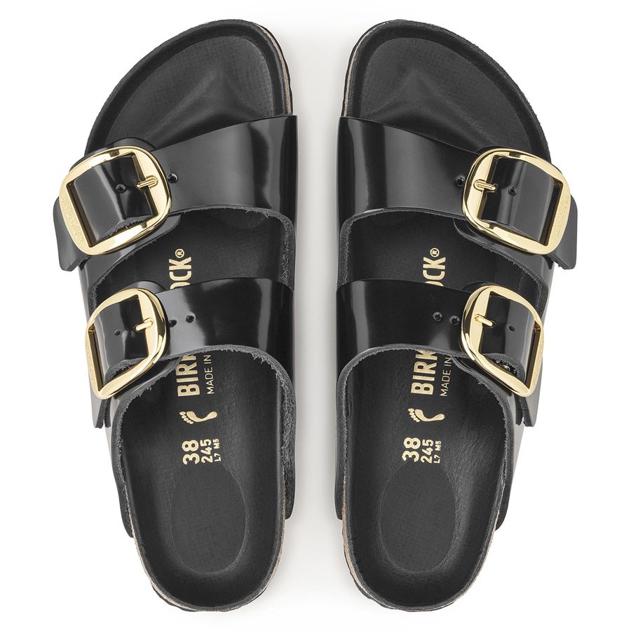 Arizona Big Buckle shine black, Natural Leather - Calz. Stretta Birkenstock | 1021476X