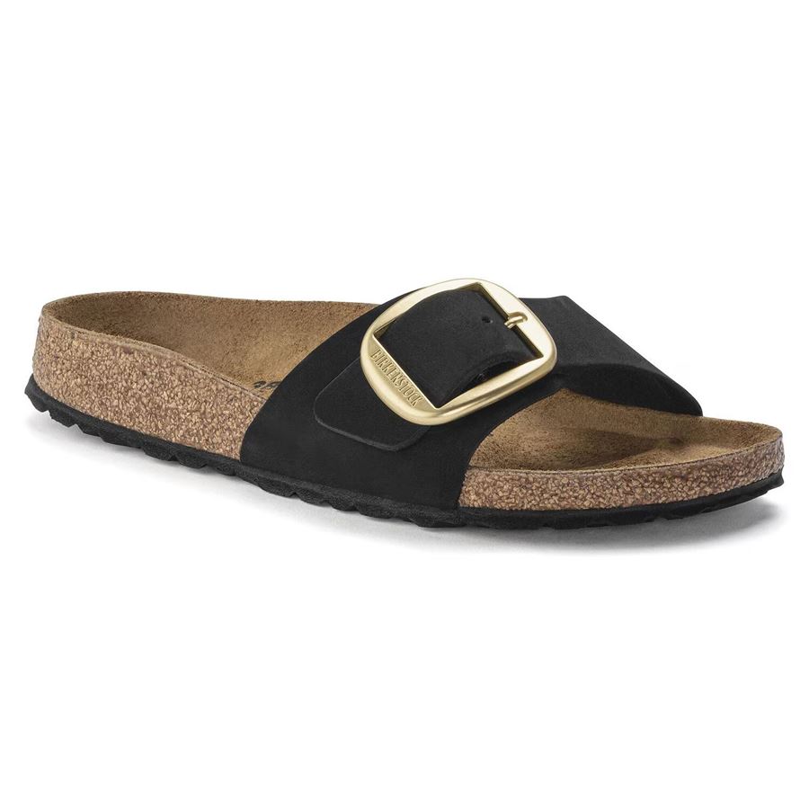 Madrid Big Buckle Black, Nubuck Leather - Calz. Stretta Ciabatta Da Donna Birkenstock | 1023373X