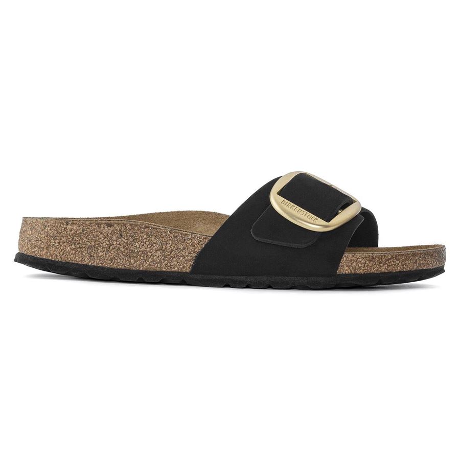 Madrid Big Buckle Black, Nubuck Leather - Calz. Stretta Ciabatta Da Donna Birkenstock | 1023373X