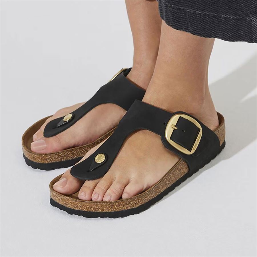 Gizeh Big Buckle black, Nubuck Leather - Calz. Normale Birkenstock | 1024019X
