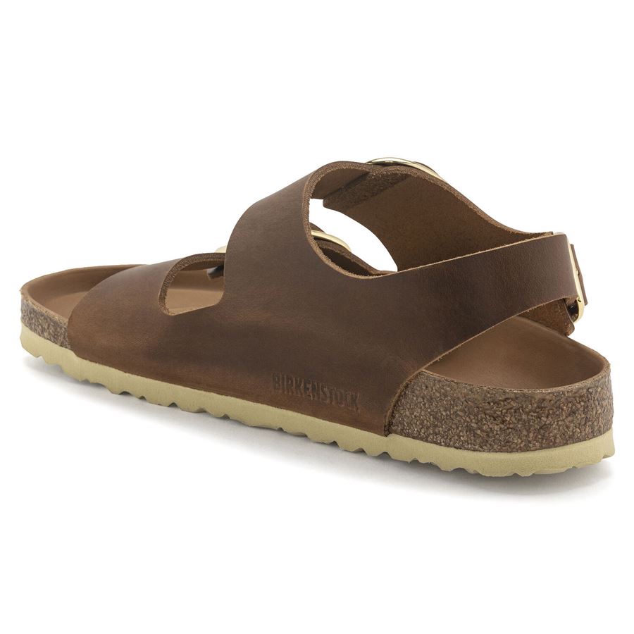 Milano Big Buckle cognac, Oiled Leather - Calz. Stretta Birkenstock | 1024067X