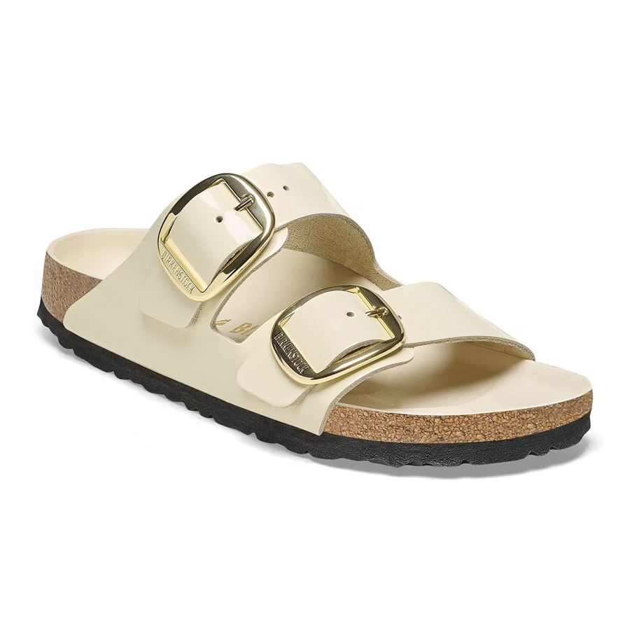 Arizona Big Buckle shine ecru, Natural Leather - Calz. Stretta ciabatta da donna Birkenstock | 1026128X