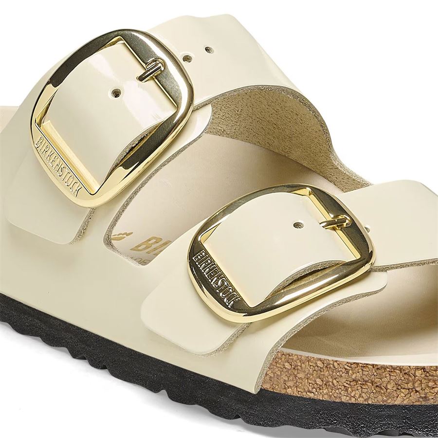 Arizona Big Buckle shine ecru, Natural Leather - Calz. Stretta ciabatta da donna Birkenstock | 1026128X
