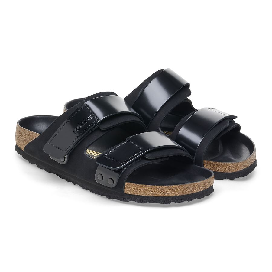 Uji black, Nubuck Leather/High Shine Leather - Calzata Stretta Birkenstock | 1026570X