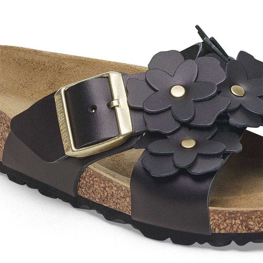 Siena Flowers Black, Natural Leather - Calz. Stretta ciabatta da donna Birkenstock | 1026734X