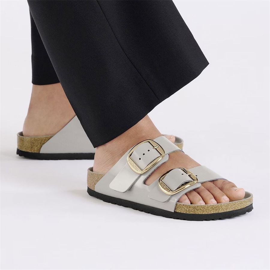 Arizona Big Buckle shine stone coin, Natural Lea - Calz. Stretta ciabatta da donna Birkenstock | 1029391X