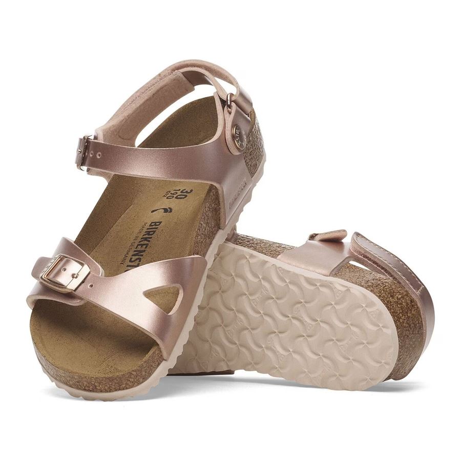 Rio Hl Kids Electric Metallic Copper, Birko Flor - Calz. Stretta sandalo da bambina Birkenstock | 1029535X