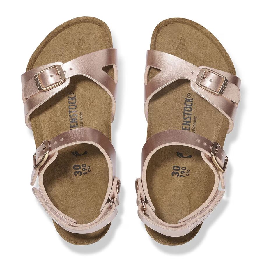Rio Hl Kids Electric Metallic Copper, Birko Flor - Calz. Stretta sandalo da bambina Birkenstock | 1029535X