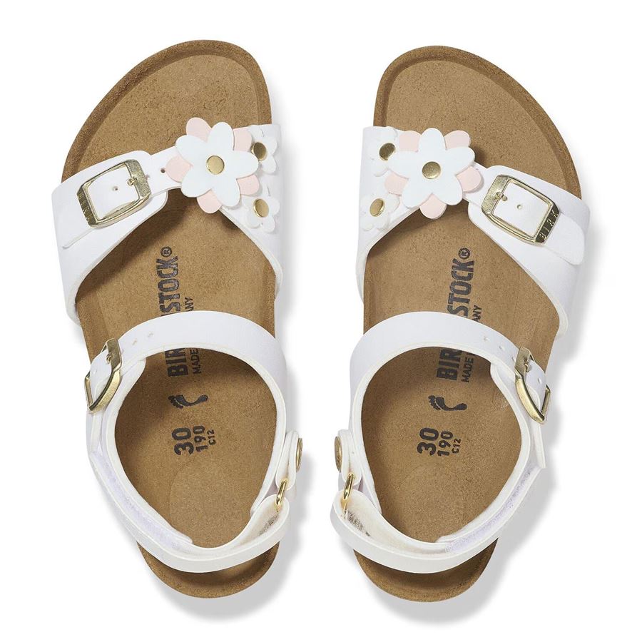 Rio Hl Kids Flowers White, Birko Flor - Calz. Stretta sandalo da bambina Birkenstock | 1029561XX