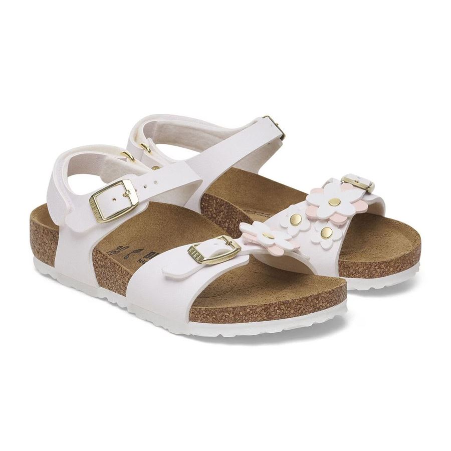 Rio Hl Kids Flowers White, Birko Flor - Calz. Stretta sandalo da bambina Birkenstock | 1029561X