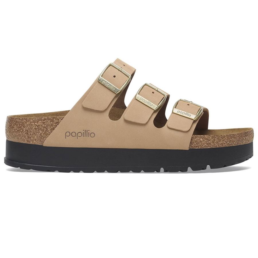 Florida Platf sandcastle, Nubuck Leather - Calz. Stretta ciabatta da donna Birkenstock | 1029760X