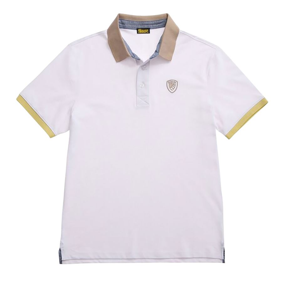 Dabney Polo manica corta da uomo con scudo ricamato Blauer | 25SBLUT02313100