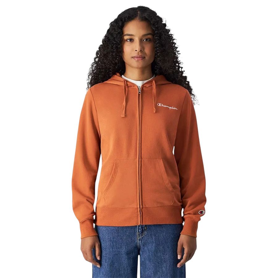 Felpa Slim Fit Leggera con cappuccio, cerniera integrale e logo piccolo da donna Champion | 118099OS058