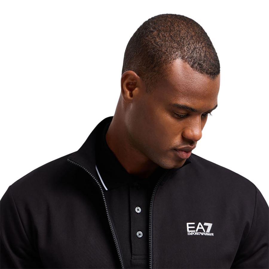 Felpa da uomo con zip Core Identity in cotone EA7 | 8NPM311200
