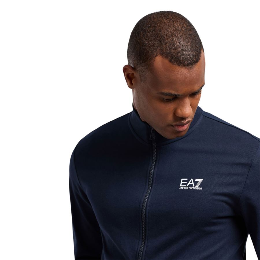 Felpa da uomo con zip Core Identity in cotone EA7 | 8NPM311562