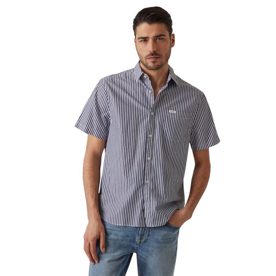 SS Collins Camicia vestibilità regular a righe da uomo Guess | M5GH63/WE051S0T7