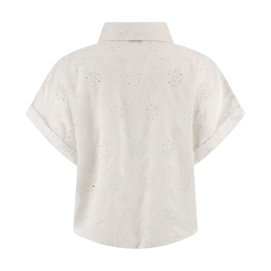 New Ss Brigitte Embro Shirt camicia a maniche corte da donna Guess | W5GH34/WG822G011