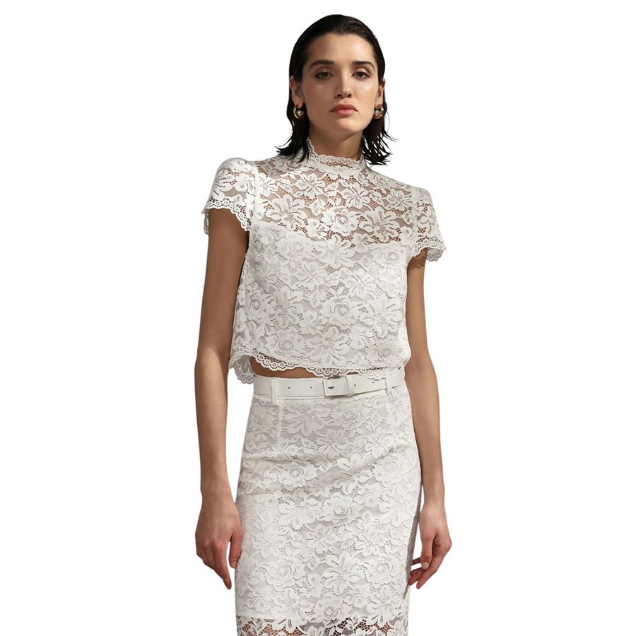 T-shirt Top con maniche corte in pizzo da donna Imperial | RIF2JMD1140