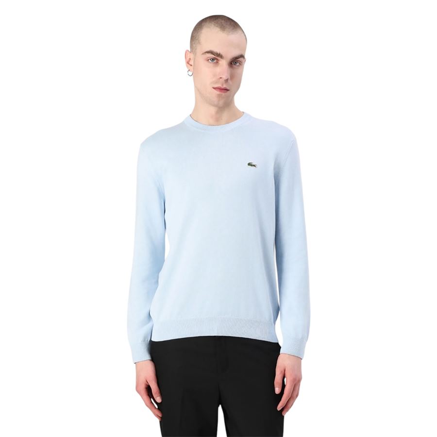 Pullover girocollo monocromatico in cotone da uomo Lacoste | AH0128T01