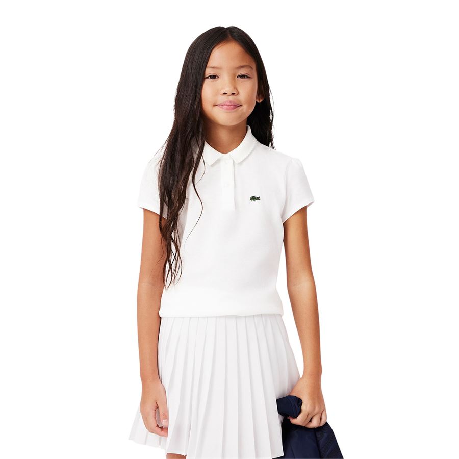 Polo in mini piqué con colletto smerlato da bambina Lacoste | PJ3594001