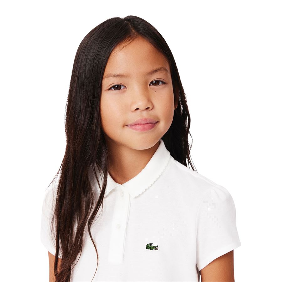Polo in mini piqué con colletto smerlato da bambina Lacoste | PJ3594001